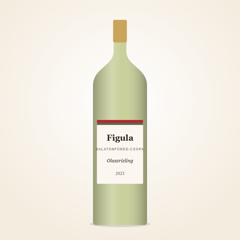 Fles Hongaarse witte wijn